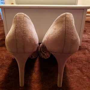Aldo Snake skin print/suede heels